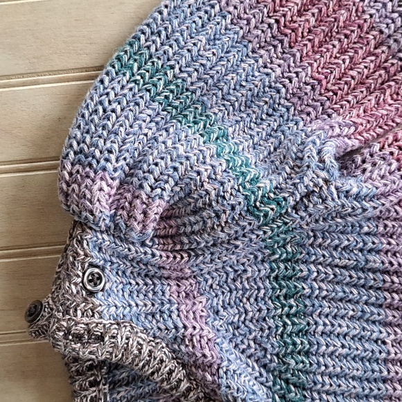 Baby GAP Multicolor Chunky Knit 100% Cotton Tweed Colorful Comfy Long Dress - Picture 4 of 9